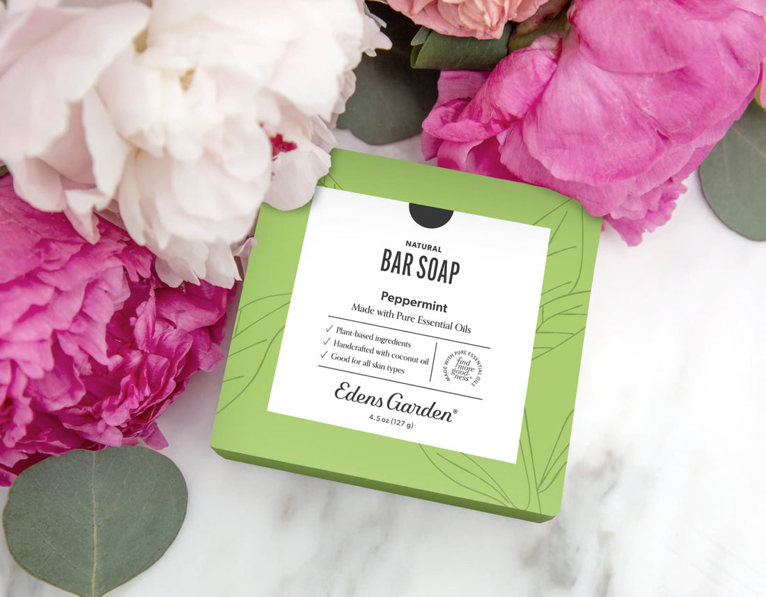 Cold-Processed Soap next to flowers