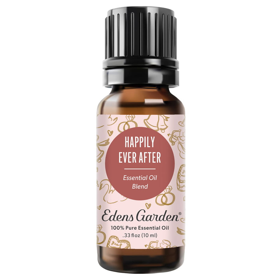Eden's Garden 'Happily Ever After' essential oil bottle on a white background