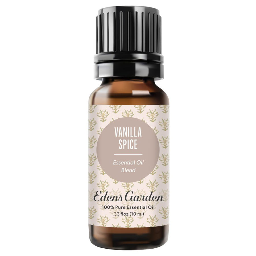 Edens Garden Vanilla Spice essential oil bottle on a white background