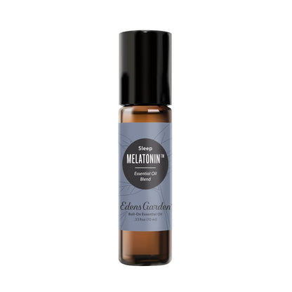 Edens Garden Melatonin essential oil roll-on bottle on a white background 