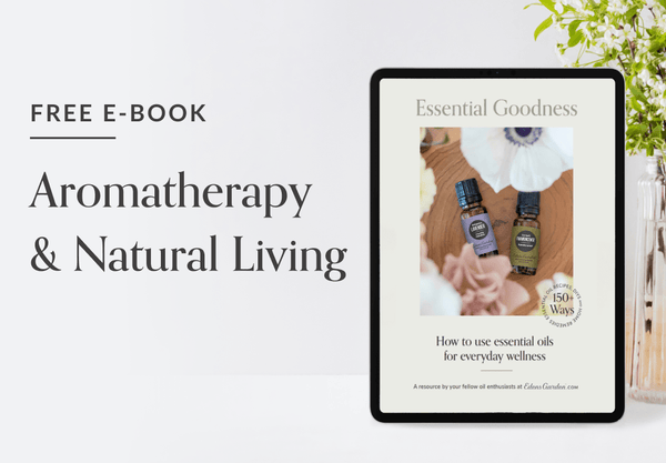 Edens Garden free e-book “Essential Goodness” shown on a tablet cover
