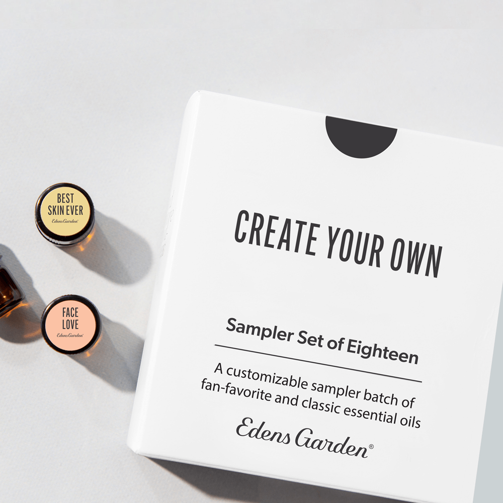 Lifestyle image of Create Your Own Essential Oil 18 Sampler Set by Edens Garden