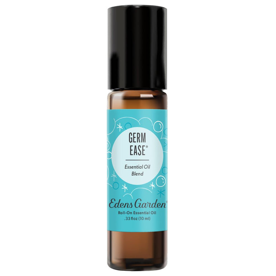 A roll-on bottle of Edens Garden Germ Ease Essential Oil Blend, designed for boosting immunity.