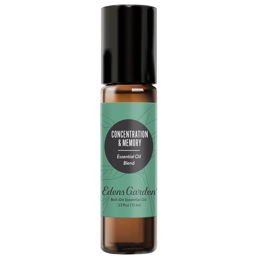 Concentration & Memory Essential Oil Roll-On- Best For Focus, Alertness & Cognitive Health