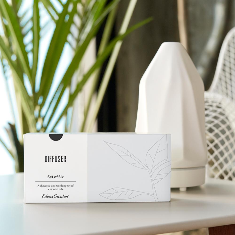 Diffuser-ready essential oil blends 6 set in white
