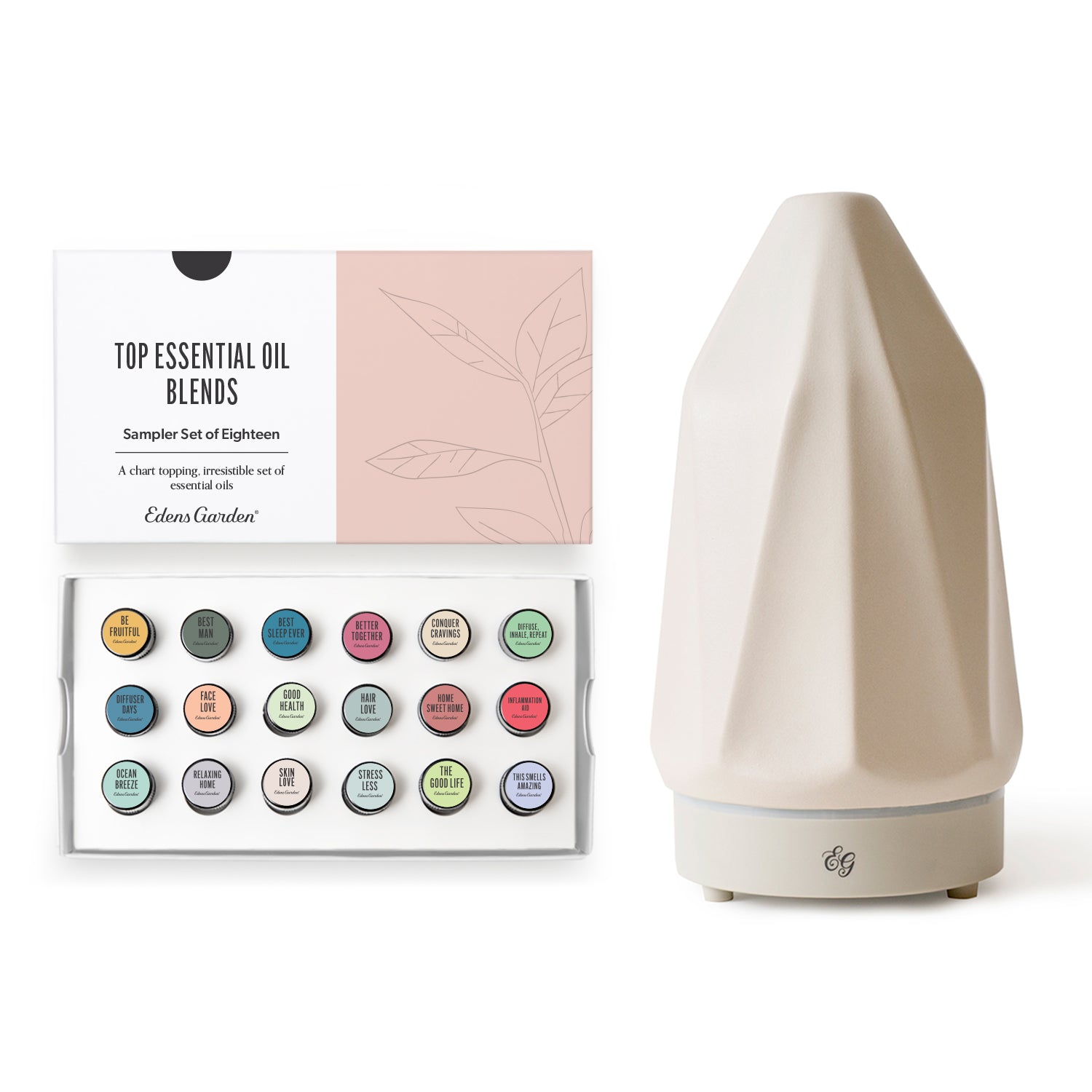Essential Oil Diffuser & Sampler Set of 18 Top Essential Oil Blends