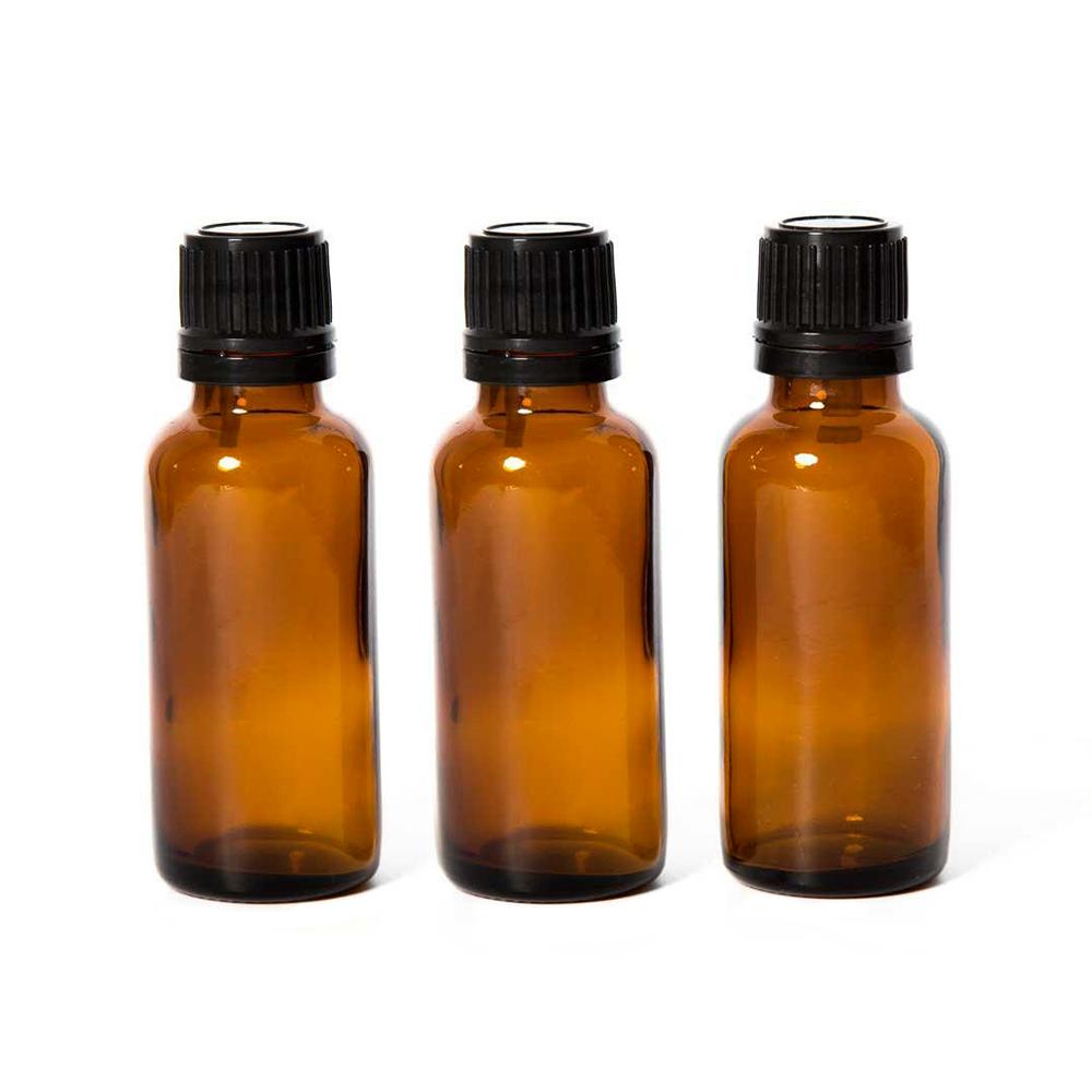 Amber 30ml Essential Oil Glass Bottles (Set of 3) - Edens Garden