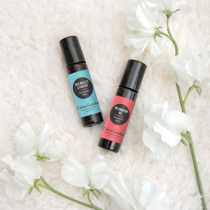 Sore Muscles & Pain Ease Essential Oil Roll-On- With Peppermint & Lavender For Recovery